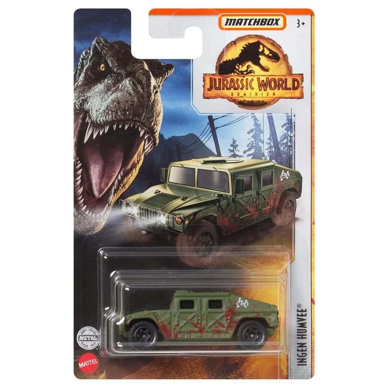 Matchbox 2022 Jurassic World Dominion 1:64 Die-Cast Vehicles Mix 3, Ingen Humvee