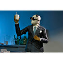 NECA Universal Monsters Ultimate Invisible Man 7″ Scale Action Figure, holding up cup with straw