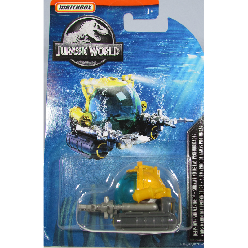 Mattel Matchbox Jurassic World Diecast Cars Deep-Dive Submarine