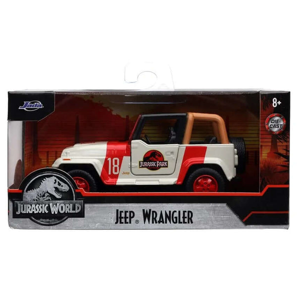 Jada Toys Jurrassic World 1992 Jeep Wrangler 1:32 Scale Die-Cast Metal Vehicle, in packaging