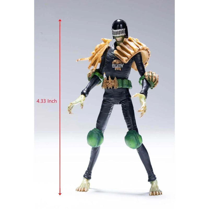 Hiya Toys Judge Dredd Judge Death 1:18 Scale Exquisite Mini Action Figure - Previews Exclusive showing measurement, 4.33 Inches
