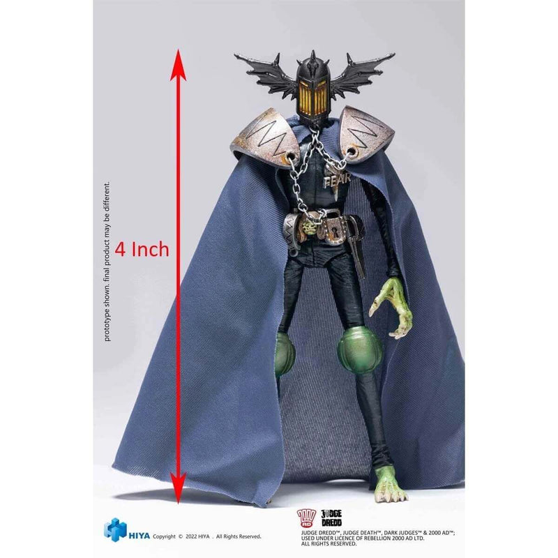 Hiya Toys Judge Dredd Judge Fear 1:18 Scale Exquisite Mini Action Figure - Previews Exclusive, showing height measurement