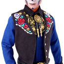 Barbie 2022 Ken Dia De Muertos Signature Black Label Collectible Doll, closeup of vest and bola