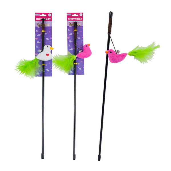 Kitty Kat Feather 7 Inch Wand Cat Toy