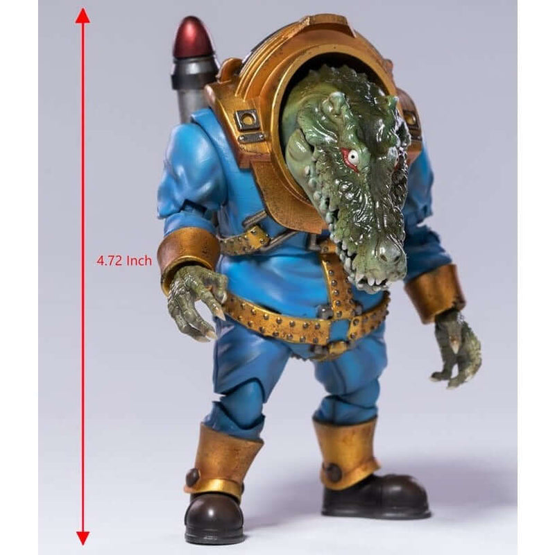 Hiya Toys Judge Dredd Klegg Mercenarise 1:18 Scale Exquisite Mini Action Figure - Previews Exclusive, showing height measurement.