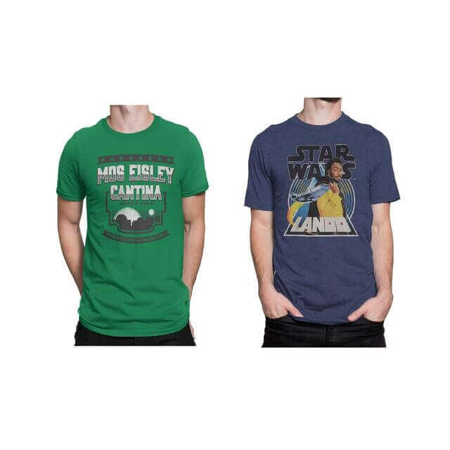 2 Star Wars T-Shirts, Mos Eisley Cantina and Solo: A Star Wars Story Lando Pose Men's Size XL