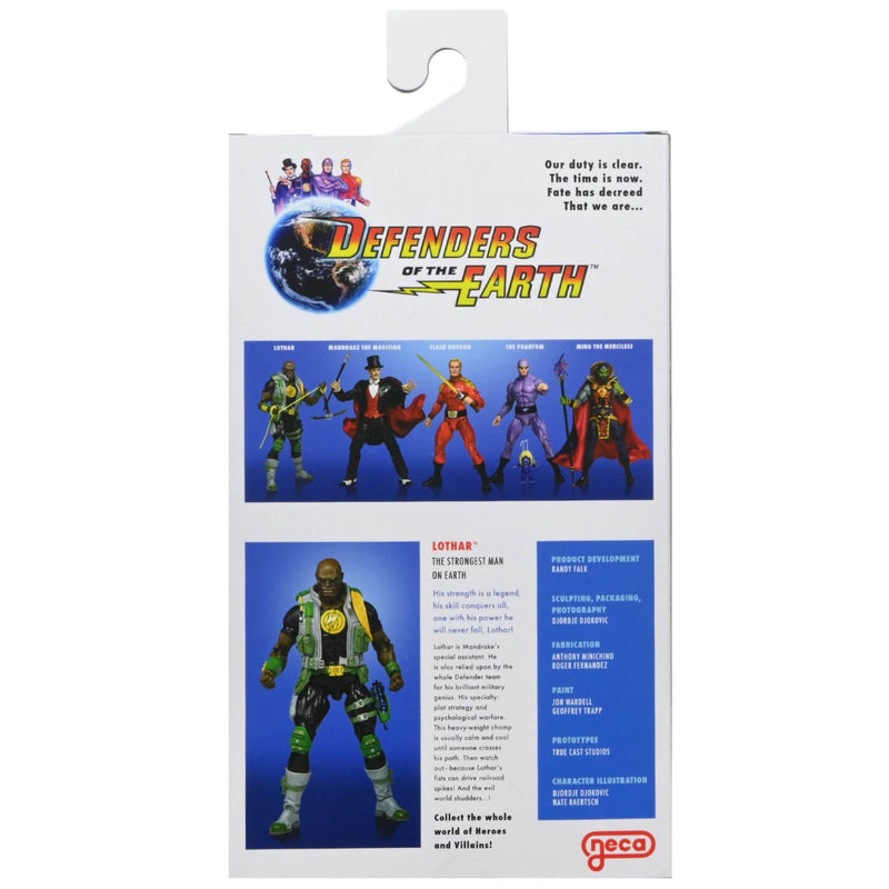 NECA King Features Defenders of the Earth 7 Inch Scale Action Figures Series 2, Lothar package back