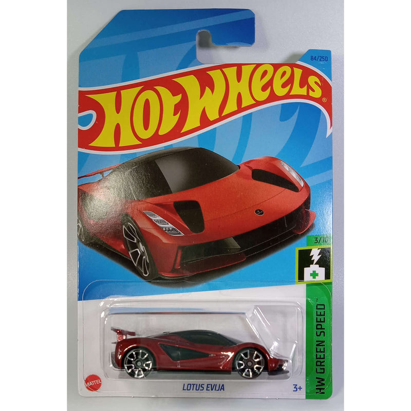 Hot Wheels 2023 Mainline HW Green Speed Series 1:64 Scale Diecast Cars (International Card), Lotus Evija 3/10 84/250 HKH56