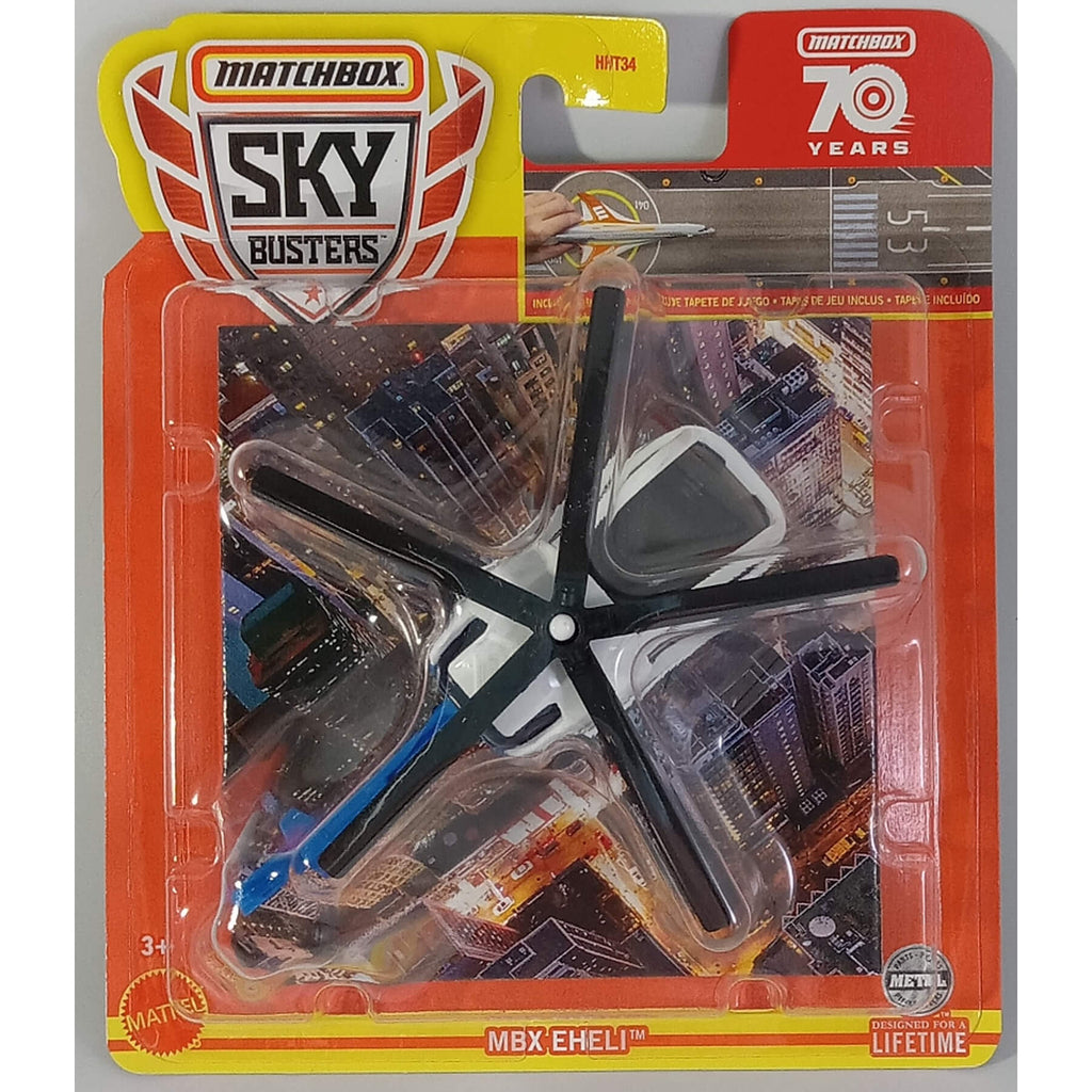 Matchbox Collectible Sky Busters de metal fundido inspirado en North American P-51 Mustang Airplane - HLH99 ~ Avión de combate azul, plateado y amarillo de una sola plaza ~ Incluye tapete de Matchbox Collectible Sky Busters de metal fundido inspirado en North American P-51 Mustang Airplane - HLH99 ~ Avión de combate azul, plateado y amarillo de una sola plaza ~ Incluye tapete de