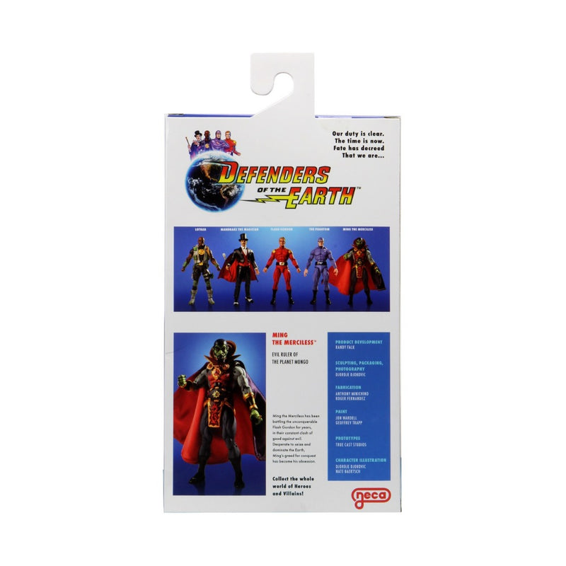 NECA King Features Defenders of the Earth Series 1 7 Inch Scale Action Figures, Ming package back