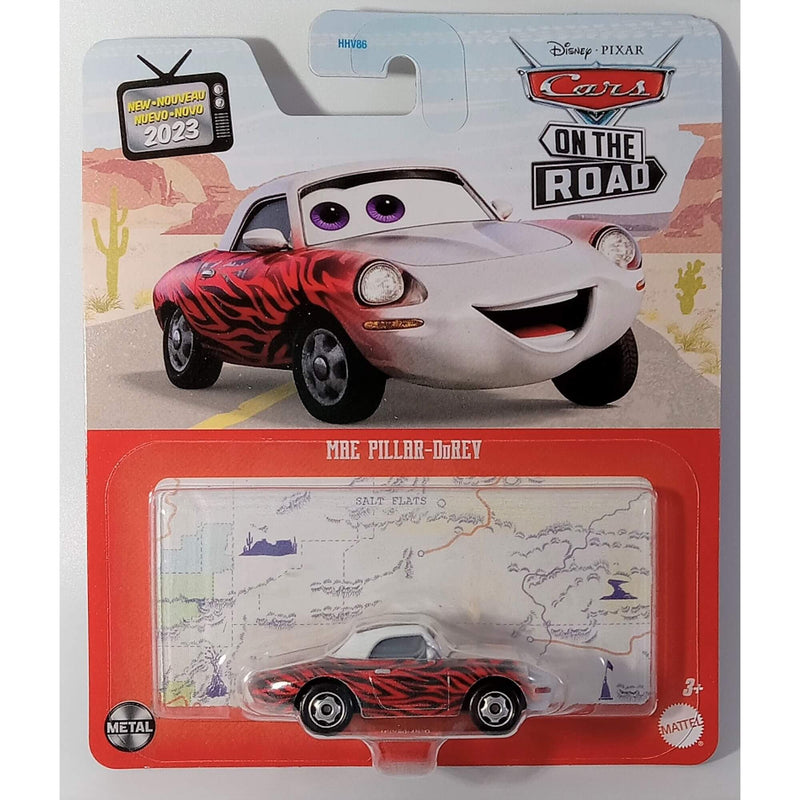 Pixar Cars Character Cars 2023 1:55 Scale Diecast Vehicles (Mix 5), Mae Pillar-DuRev "On the Road"