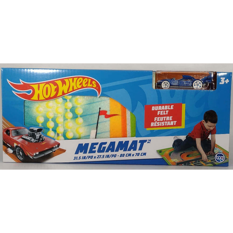 Hot Wheels Megamat with Vehicle Included, Blue Car