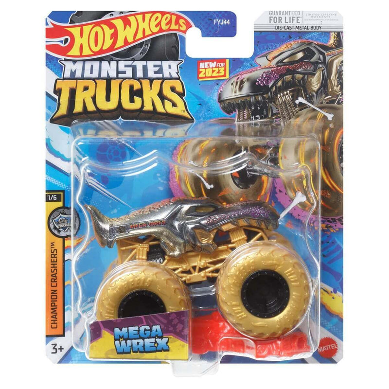 Hot Wheels 2023 1:64 Scale Die-Cast Monster Trucks (Mix 2), Mega Wrex
