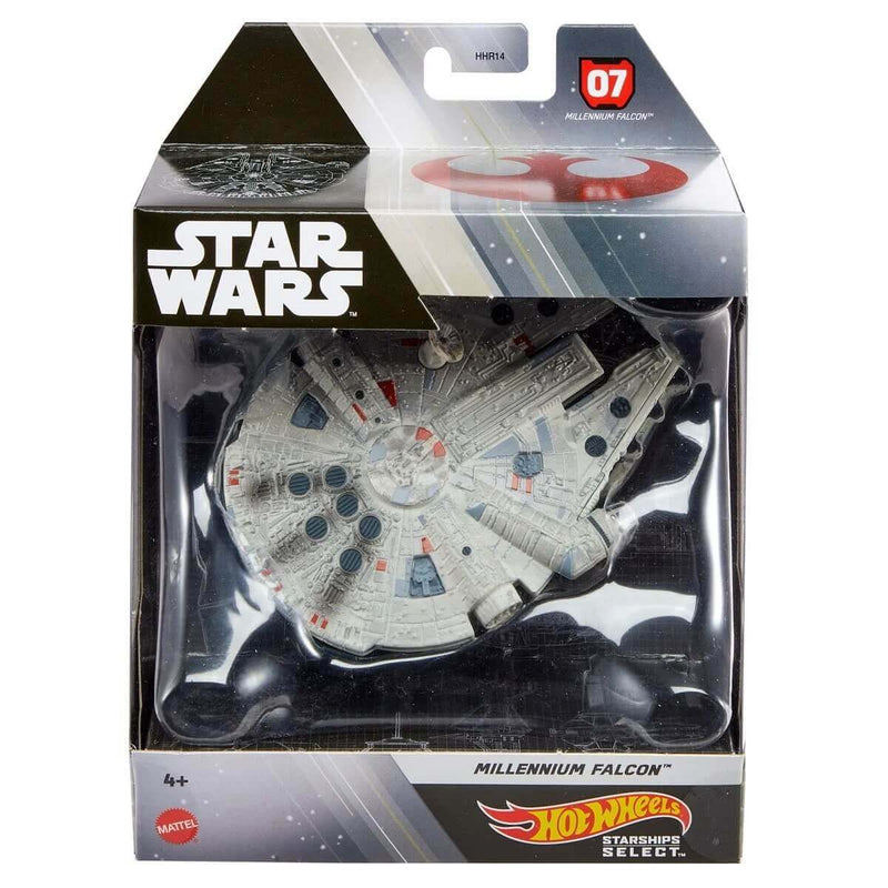 Hot Wheels 2022 Star Wars Starships Select 1:50 Scale Mix 2 Vehicles, Millennium Falcon