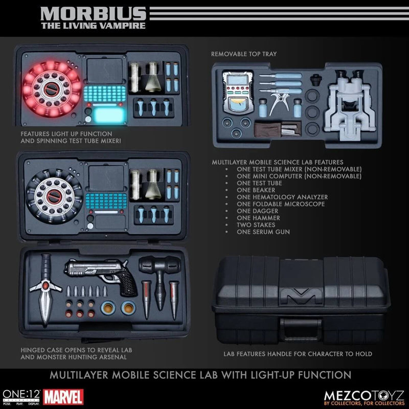 Mezco Toyz Marvel's Morbius, The Living Vampire One:12 Collective 6 1/2 Inch Action Figure accessories