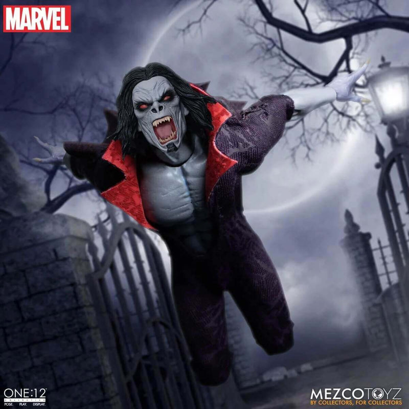 Mezco Toyz Marvel's Morbius, The Living Vampire One:12 Collective 6 1/2 Inch Action Figure flying