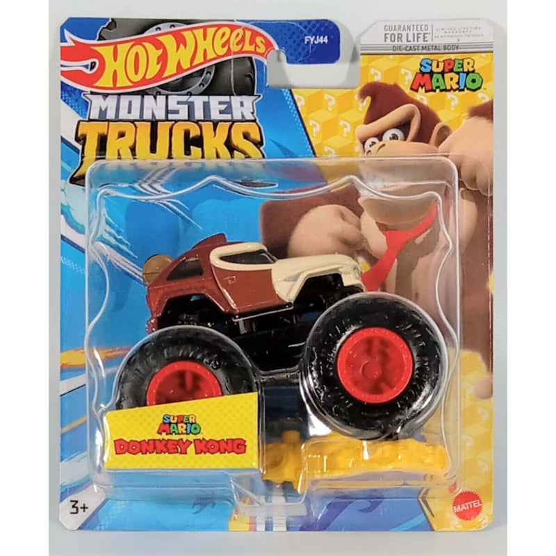 Hot Wheels 2023 1:64 Scale Die-Cast Monster Trucks (Mix 5), Nintendo Super Mario Donkey Kong HNW32