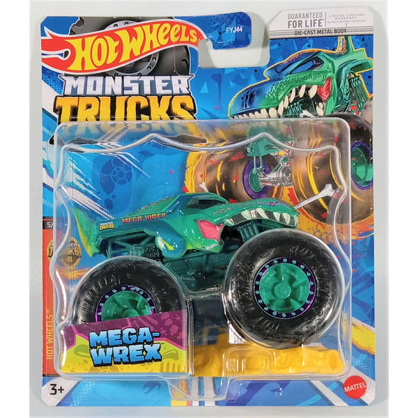 Hot Wheels 2023 1:64 Scale Die-Cast Monster Trucks (Mix 5), (Hot Wheels Monster Trucks Live 5/8) Mega-Wrex HNW29