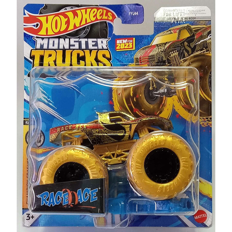 Hot Wheels 2023 1:64 Scale Die-Cast Monster Trucks (Mix 8), Race Ace Champion Crashers