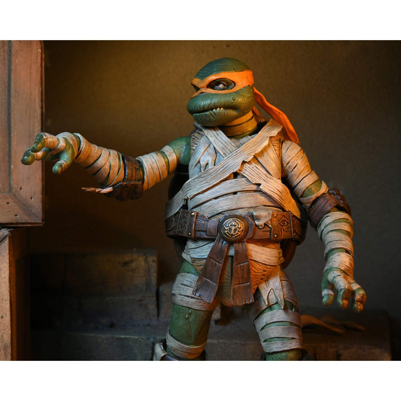 NECA Teenage Mutant Ninja Turtles Michelangelo as The Mummy 7” Scale Action Figure reaching out