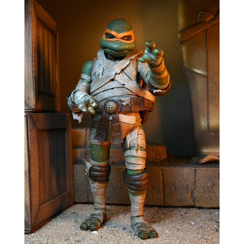 NECA Teenage Mutant Ninja Turtles Michelangelo as The Mummy 7” Scale Action Figure front full view