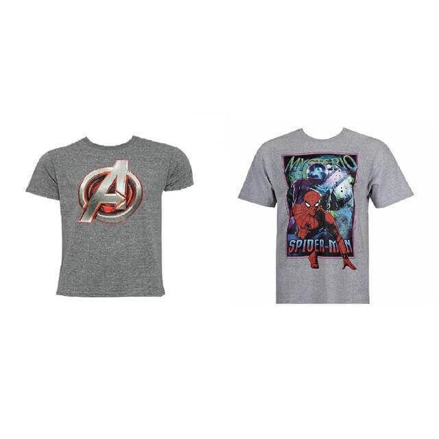 2 Marvel T-Shirts, Men's Large - Avengers, Spider-Man