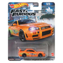 Hot Wheels Premium 2023 Fast and Furious Series (Mix 1) 1:64 Scale Diecast Cars, Nissan Skyline GT-R (BNR34)