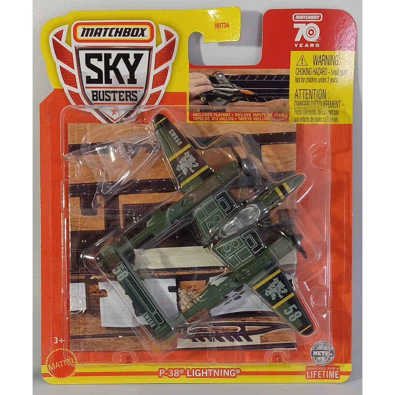 Matchbox 2023 Sky Busters (Mix 2) 1:64 Scale Die-Cast Vehicles, P-38 Lightning 28/32