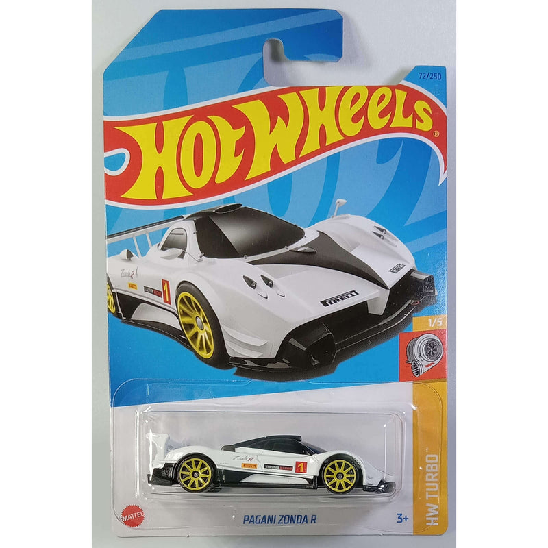 Hot Wheels 2023 Mainline HW Turbo Series 1:64 Scale Diecast Cars (International Card), Pagani Zonda R 1/5 72/250 HKJ36