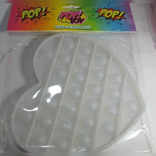 POP! Toys, Fidget Popping Fun Heart Clear Sparkle