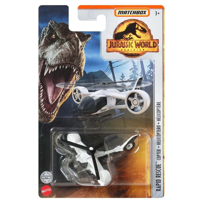 Matchbox 2022 Jurassic World Dominion 1:64 Die-Cast Vehicles Mix 3, Rapid Rescue Copter