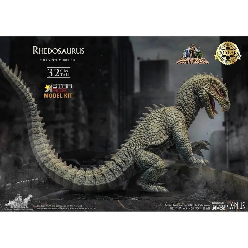 Star Ace X-Plus Harryhausen 100 Year Anniversary Series 12-Inch Rhedosaurus (Model Kit) SA9025M full side view completely painted