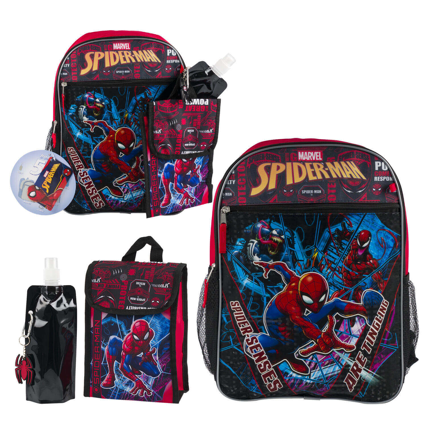 Marvel 5 Piece Spider-Man Backpack Set w/ Venom & Carnage