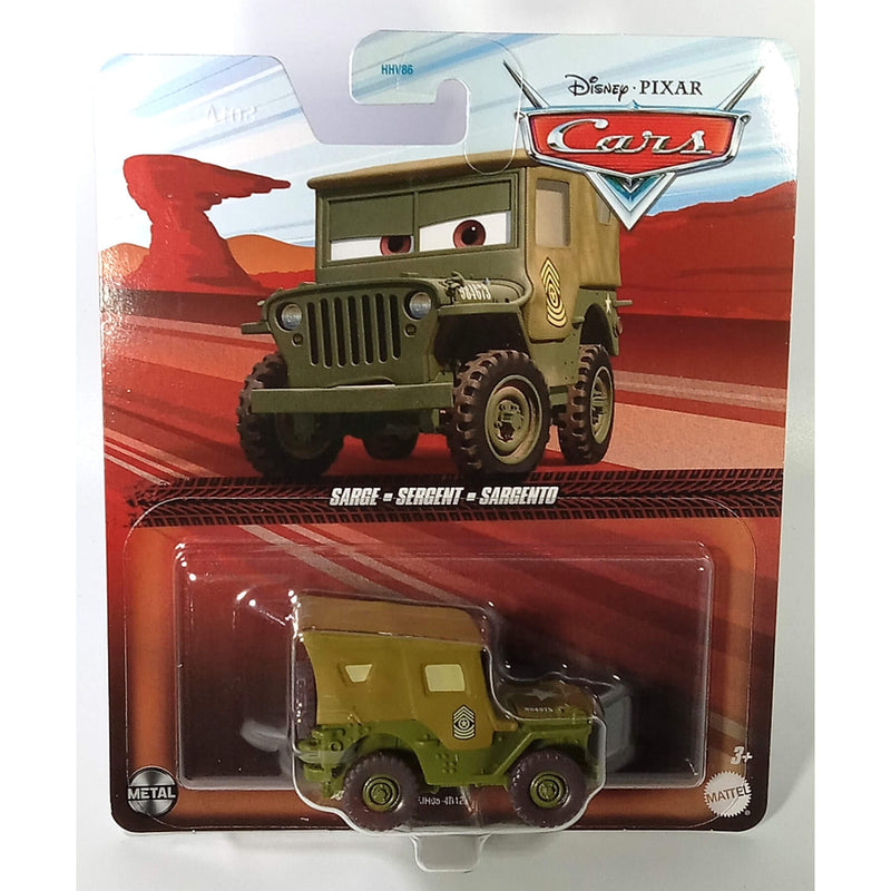 Pixar Cars Character Cars 2023 1:55 Scale Diecast Vehicles (Mix 5), Sarge FJH95-4B12