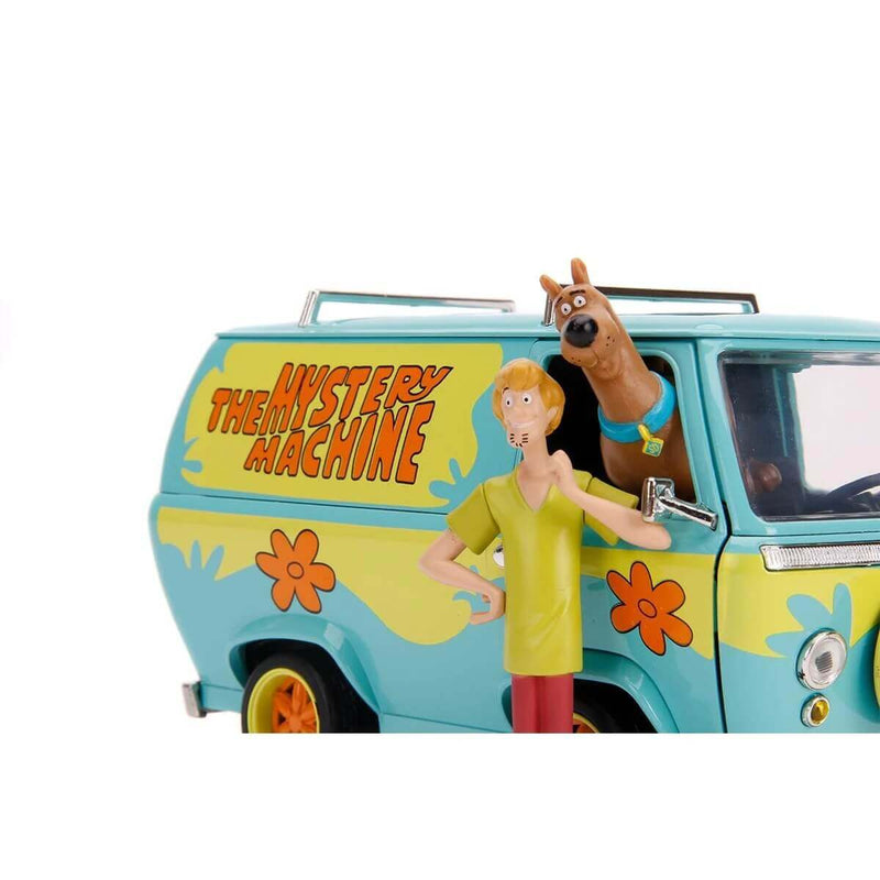 Jada Toys Scooby-Doo Mystery Machine with Scooby and Shaggy Figures 1:24 Die-Cast Metal Vehicle closeup with Scooby inside