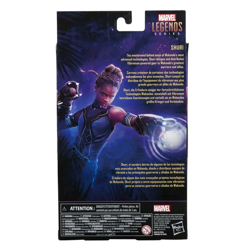 Hasbro Black Panther Marvel Legends Legacy Collection 6-Inch Action Figures, Shuri Box Back