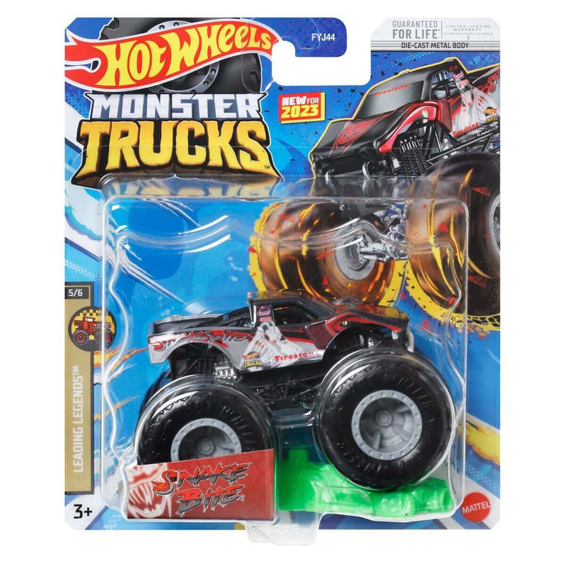 Hot Wheels 2023 1:64 Scale Die-Cast Monster Trucks (Mix 7), Snake Bite