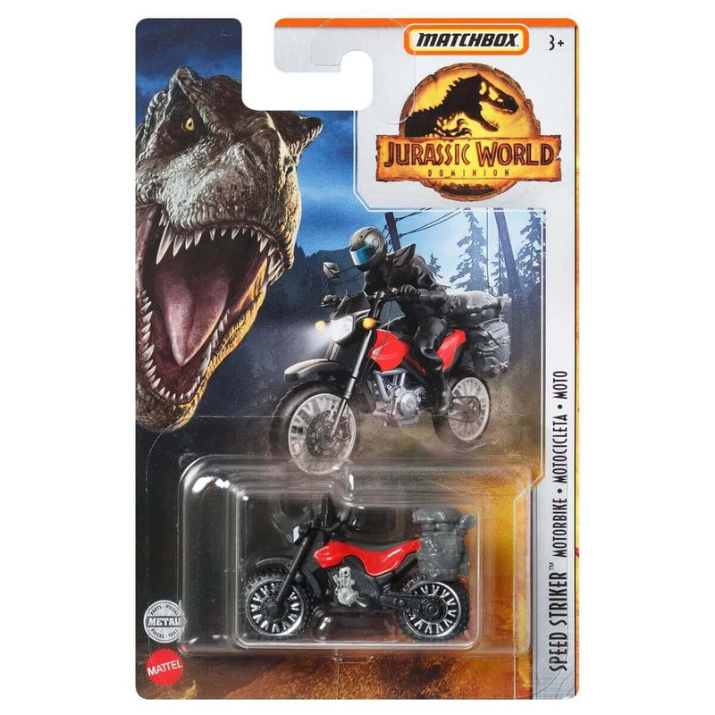 Matchbox 2022 Jurassic World Dominion 1:64 Die-Cast Vehicles Mix 5, Speed Striker Motorbike