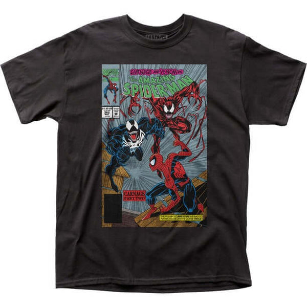 Carnage and Venom vs. The Amazing Spiderman Part 2 Comic Cover Mens T-Shirt, Black