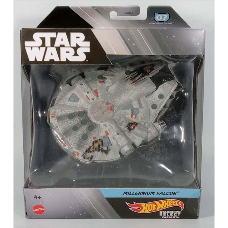 Hot Wheels 2023 Star Wars Starships Select 1:50 Scale Mix 1 Vehicles, Millennium Falcon (Chase Variant)
