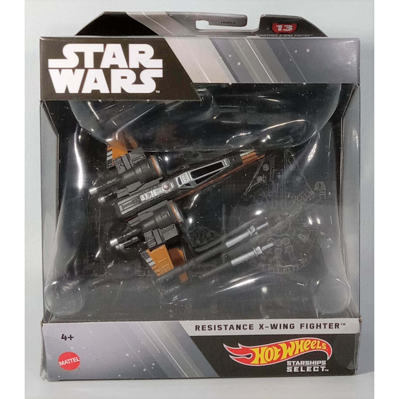 Hot Wheels 2023 Star Wars Starships Select 1:50 Scale Mix 1 Vehicles, Resistance X-Wing Fighter