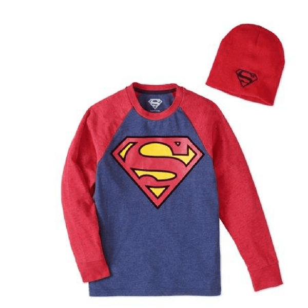 DC Superman Boy's Shirt and Beanie