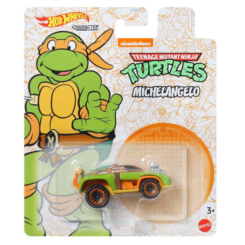 Hot Wheels 2022 Character Cars Mix 4 1:64 Scale Vehicles, Michelangelo