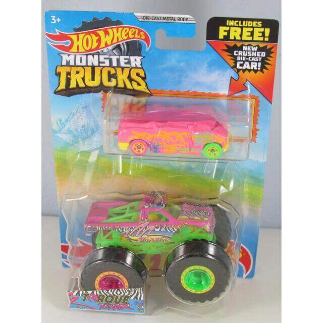 Hot Wheel Monster Truck 1:64 Scale Die-Cast Car 2 Pack Torque Terror