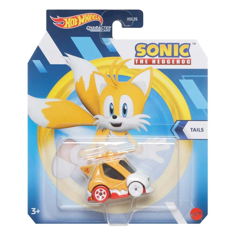 Hot Wheels 2023 Entertainment Character Cars (Mix 2) 1:64 Scale Diecast Cars, Tails (Sonic the Hedgehog).