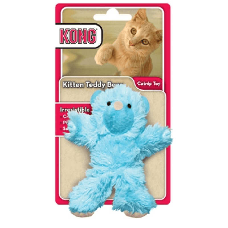 KONG Kitten Teddy Bear Cat Toy, Blue Bear