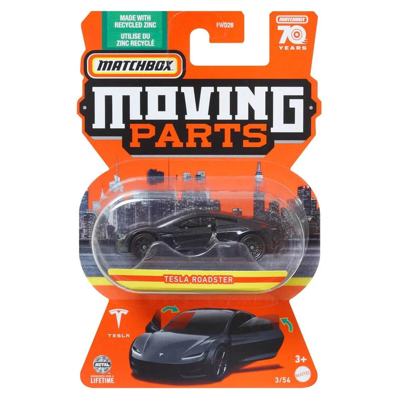 Matchbox 2023 Moving Parts Series 1:64 Scale Diecast Vehicles (Wave 1), Tesla Roadster