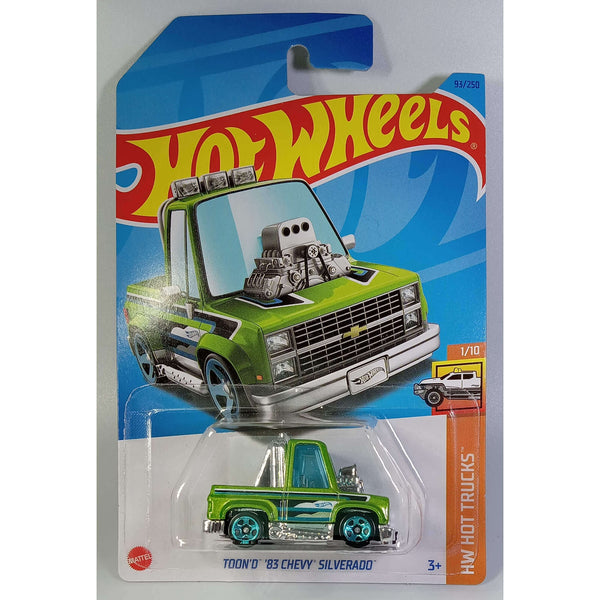Hot Wheels 2023 Mainline HW Hot Trucks Series 1:64 Scale Diecast Cars (International Card), Toon'd '83 Chevy Silverado 1/10 93/250 HKH98