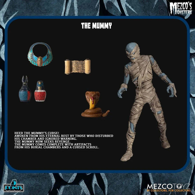 Mezco's Monsters Tower of Fear 5 Points Mummy Action Figure with Accessories