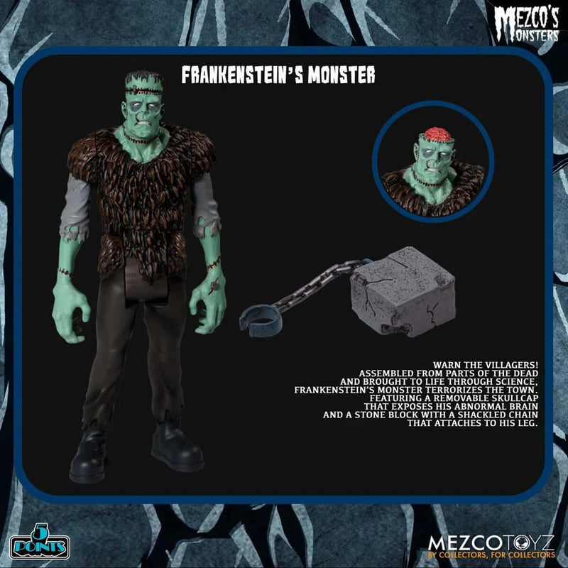 Mezco's Monsters Tower of Fear 5 Points Frankenstein's Monster Action Figure with Accessories